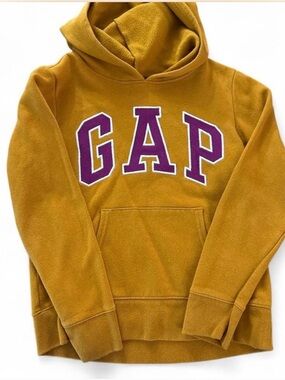 GAP Kids Golden Yellow Sweatshirt with Navy Logo size 10